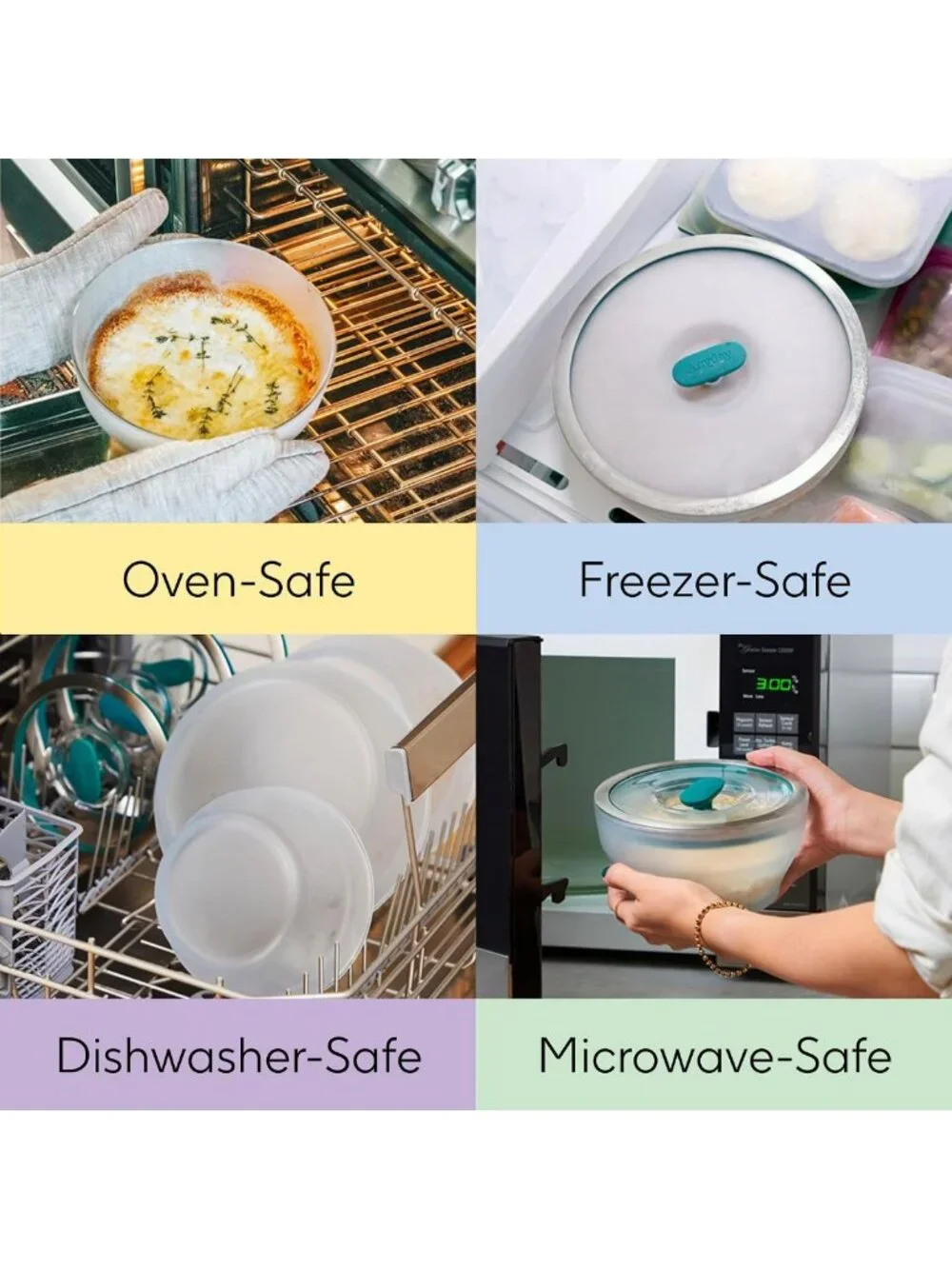 Versatile 4-Cup Glass Microwave Steamer & Food Storage Container - Clear Black